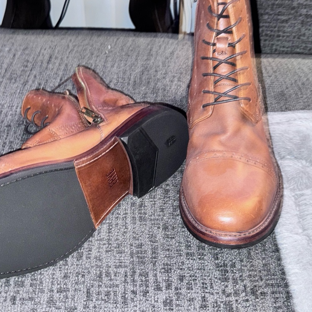 Frye light brown Leather Mens Lace-Up Boots